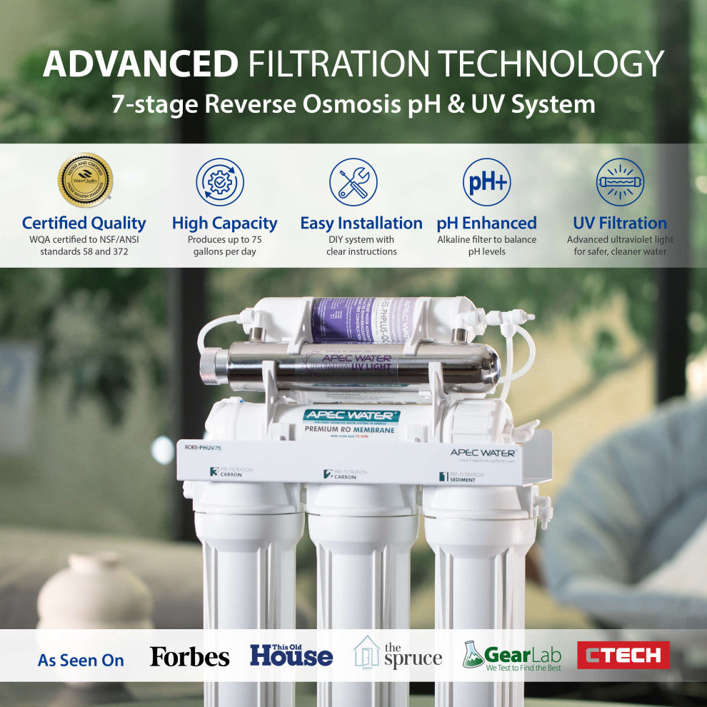 APEC Essence Alkaline Mineral pH+ and UV Ultra-Violet Sterilizer RO System