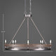 Belmont 8 Light Oval Chandelier, Painted Wood-Look Metal, Matte Black