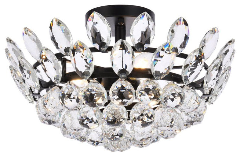 Eleana 16" Flush Mount, Black