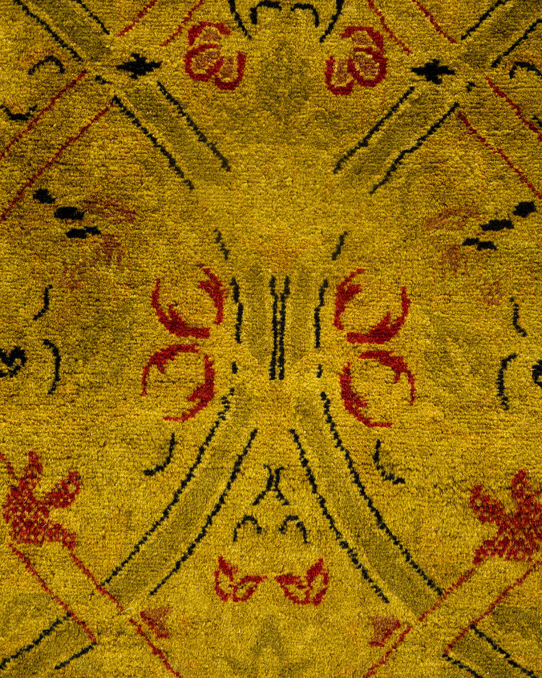 Fine Vibrance, One-of-a-Kind Hand-Knotted Area Rug Green, 9' 1" x 12' 0"