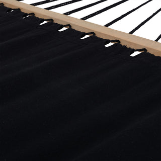 Outdoor Cedar Wood Hammock, Textilene Fabric, Black