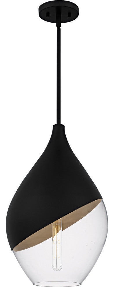 Drover One Light Pendant in Matte Black