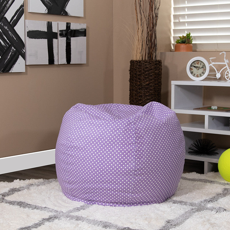 Lavender Dot Bean Bag Chair