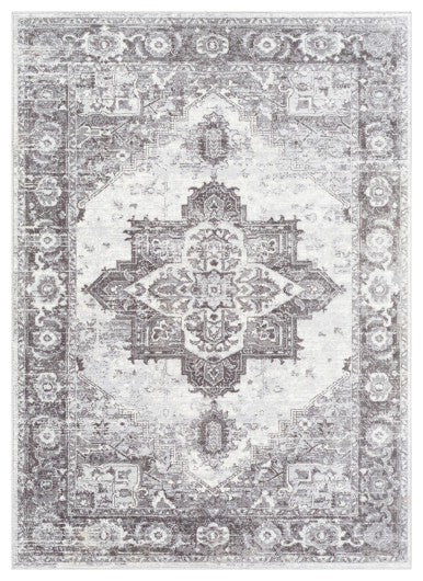 Surya Wanderlust WNL-2321 7'10"x10'3" Rug, Silver Gray/White