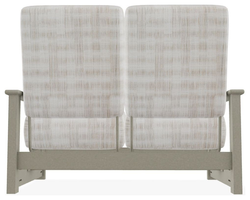 Leeward Deep Seat Outdoor Loveseat w/ Hidden Motion, Illusion Plaid Birch/Storm