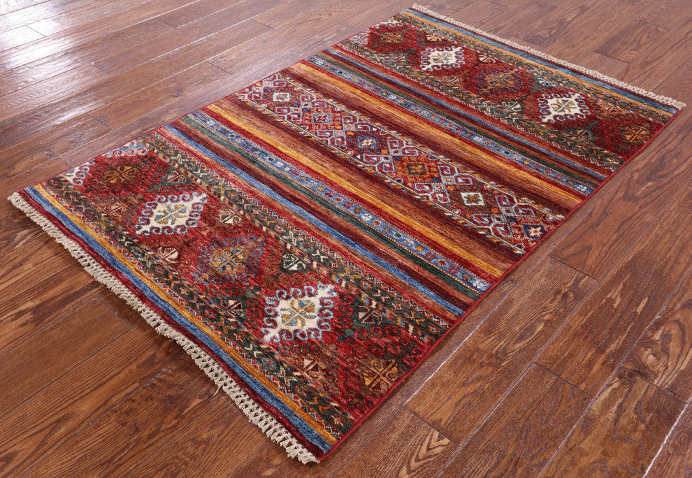 Khorjin Super Kazak Handmade Rug 3' 4" X 5' 0" Q7758