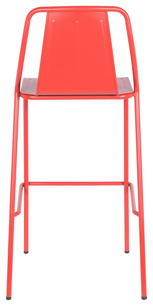 Corrissa Patio Bar Stool in Frosted Red (Set of 4)