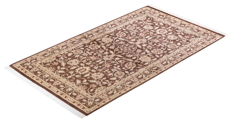 Chandigarh, One-of-a-Kind Hand-Knotted Area Rug Brown, 3'1"x5'4"