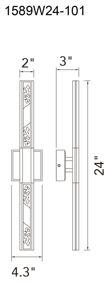 Greta Integrated LED Black Vanity Light