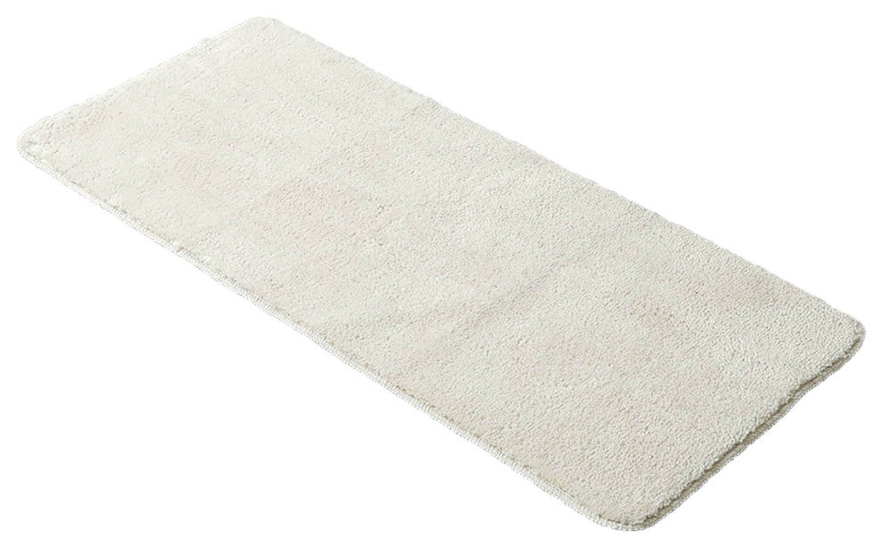 Microfiber Polyester Double Sink Bath Mat Runner - 48"L x 20"W, Off White