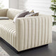 Tufted Sofa, Fabric, Beige, Modern, Living Lounge Room Hotel Lobby Hospitality