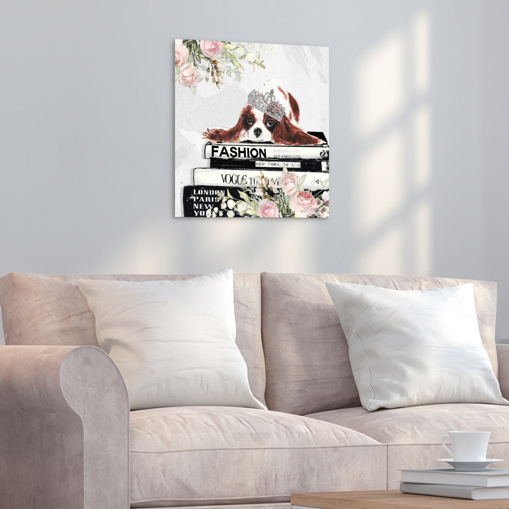 "Cavalier" Dog Wall Art Print Frameless Free Floating Tempered Glass Panel