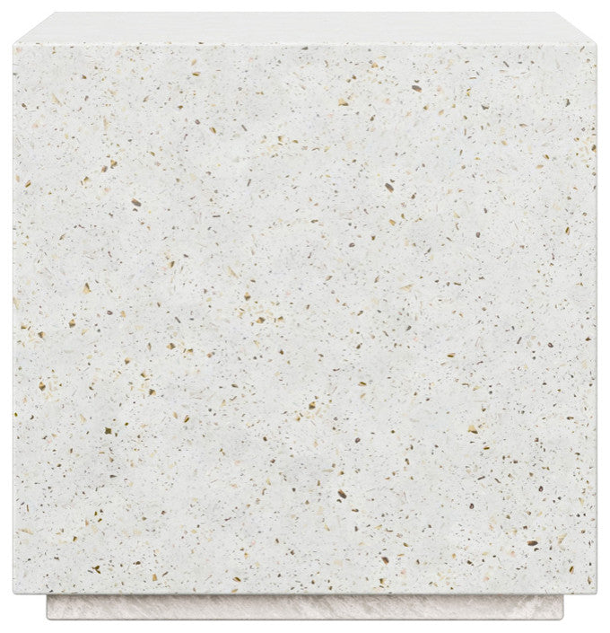 Mixx, Bloc End Table, Ivory Terrazzo