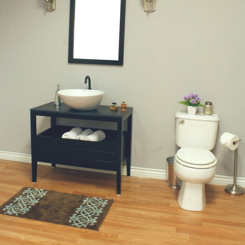 35.5" Single Sink Vanity, Wood, Black