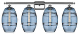 Ballston-Vaz 4-Light 38" Bath Vanity Light, Polished Chrome, Princess Blue