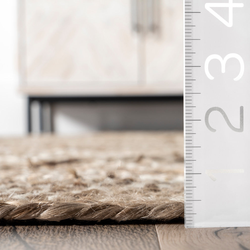 Nuloom Meja Moroccan Lattice Jute Rug, Natural 5' x 8'