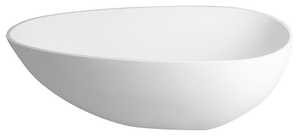 59 inch Artificial Stone Solid Surface Freestanding Bathtub in White