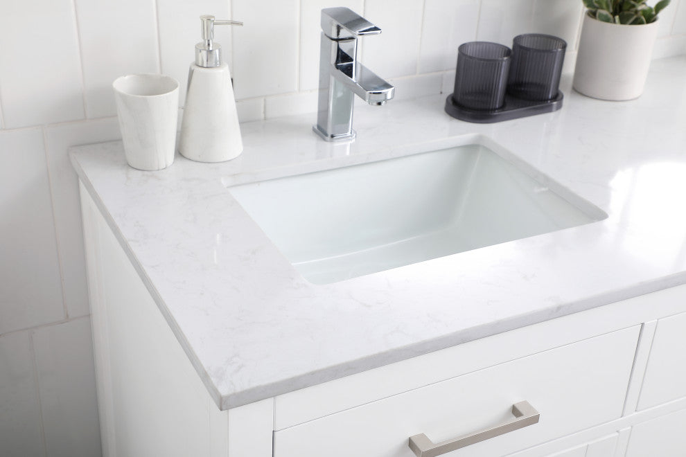 60" Double Bathroom Vanity, White