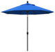 9'' Matted Black Push-Button Tilt Crank Aluminum Umbrella, Royal Blue Olefin