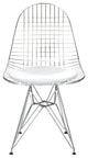 Mesh Chrome Eiffel Chair, White
