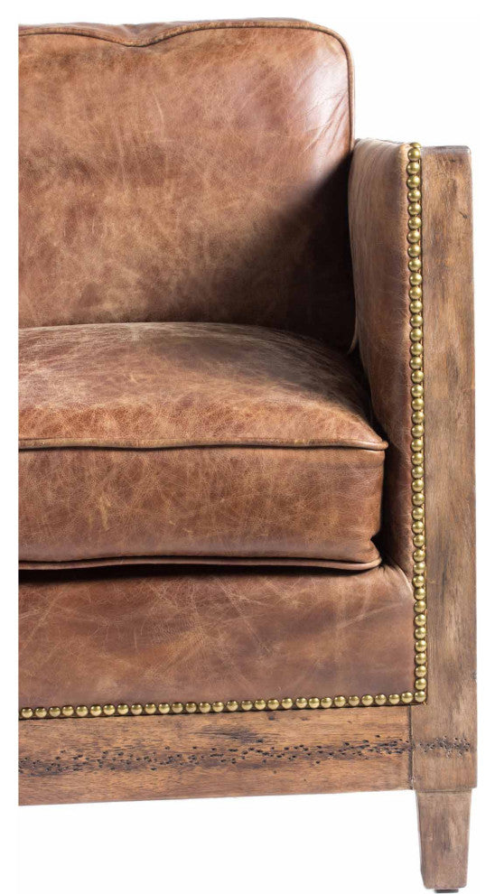 First of A Kind Darlington Sofa Grazed Brown Leather