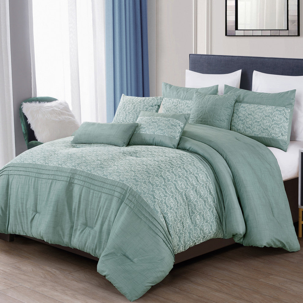 Brenda 7 Pieces Comforter Set, Queen