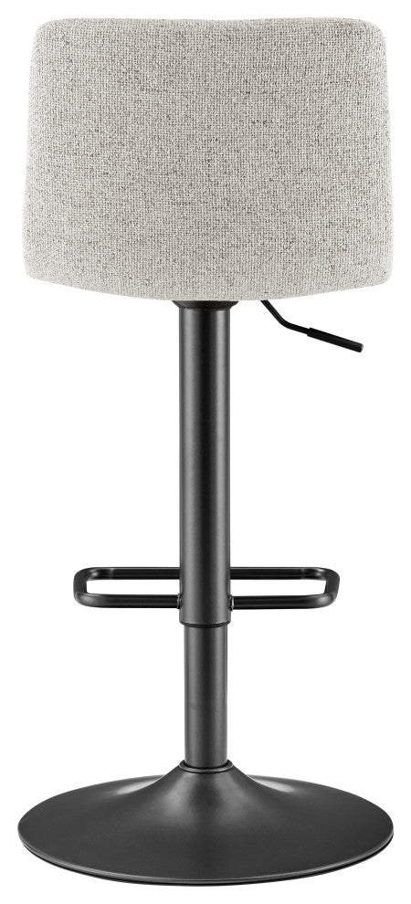Bruce Gaslift Bar Stool, Pebbled Cream, Fabric