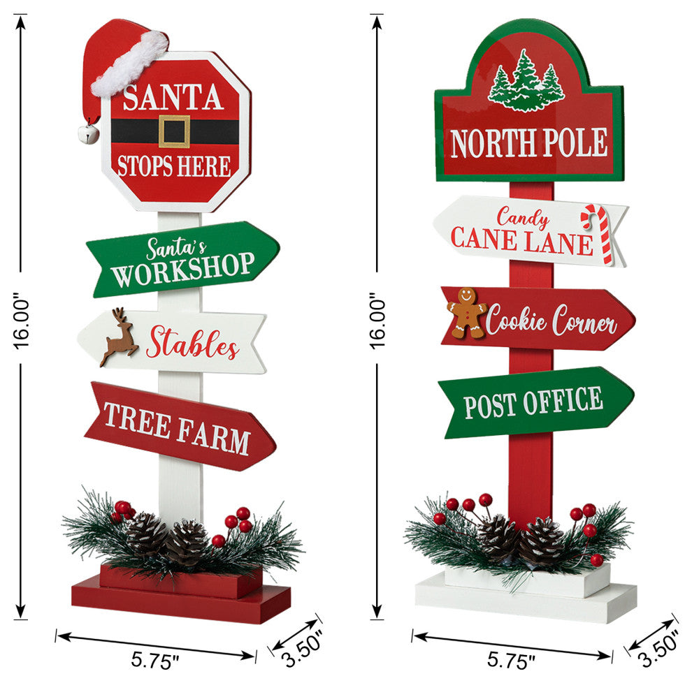 2-Piece Set Christmas Wooden Sign Table Decor