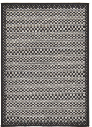 Unique Loom Gray Checkered Outdoor 2'x3' Area Rug