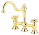 Kingston Brass Bridge Kitchen Faucet, Polished Brass