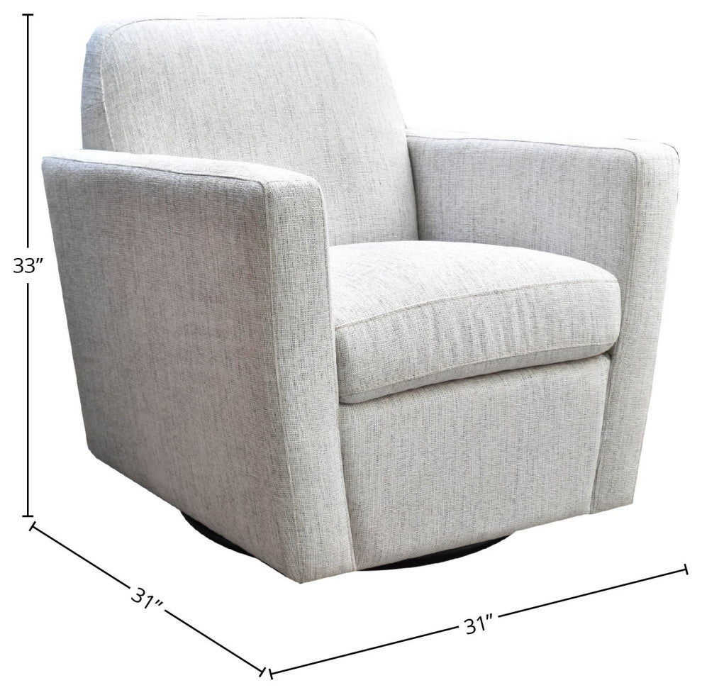 Cooper Swivel Club Chair, Woven Linen