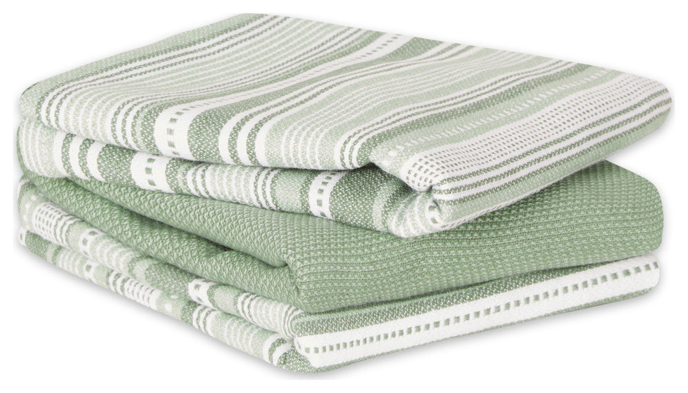 Artichoke Green Urban Stripe Dishtowel (Set of 3)