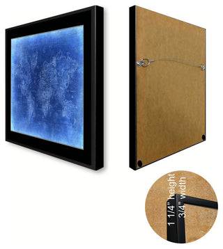 Ancient World Vivid Map Print On Canvas With Black Custom Frame, 28" X 37"