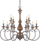 Quoizel ABN5012RK 12 Light Chandelier Auburn Rustic Black