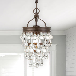 Crystorama Lighting Group 131 Calypso 7"W Crystal Mini Pendant - Matte Black