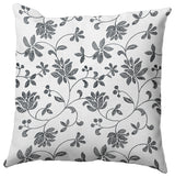 Traditional Floral Polyester Indoor Pillow, Black, 26"x26"
