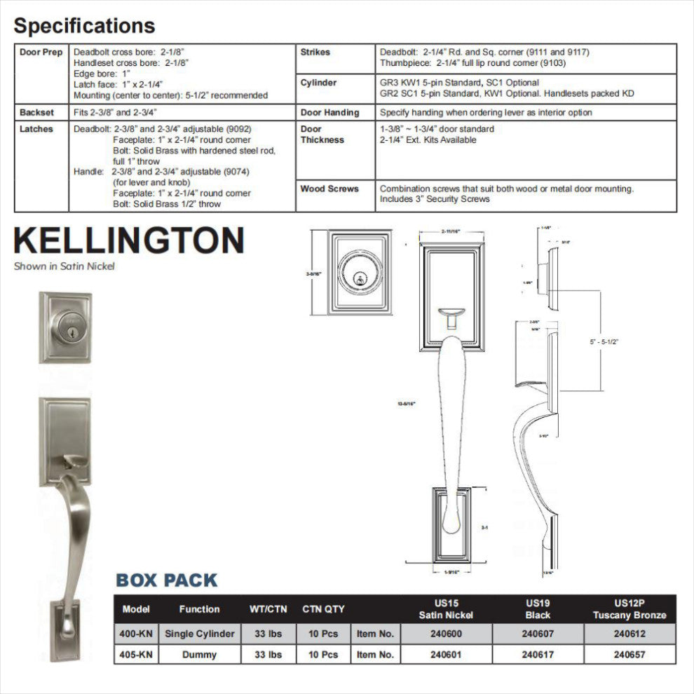 Delaney Hardware Kellington, Tuscany Bronze, Dummy Handle Set