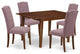 5Pc Dining Set, Rectangle Table, Butterfly Leaf, Four Chairs, Mahogany