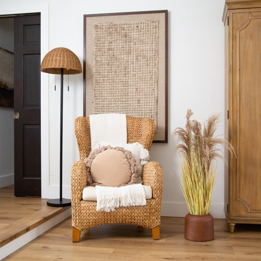 Lifestyle shot in a home setting showing the pampas plant in its pot.