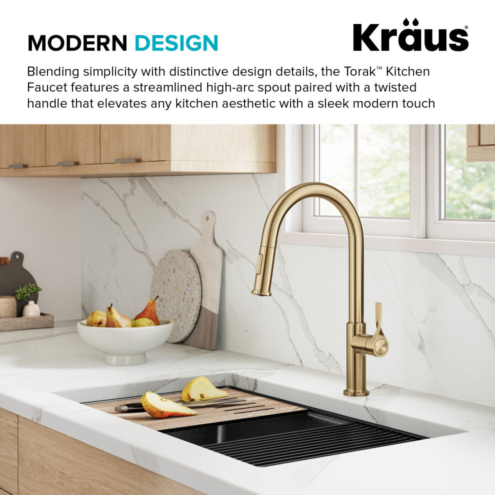 KRAUS Torak 2-Function Single Handle Pull Down Kitchen Faucet SFBB