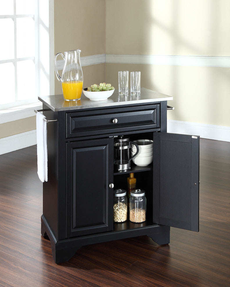 LaFayette Stainless Steel Top Portable Kitchen Island