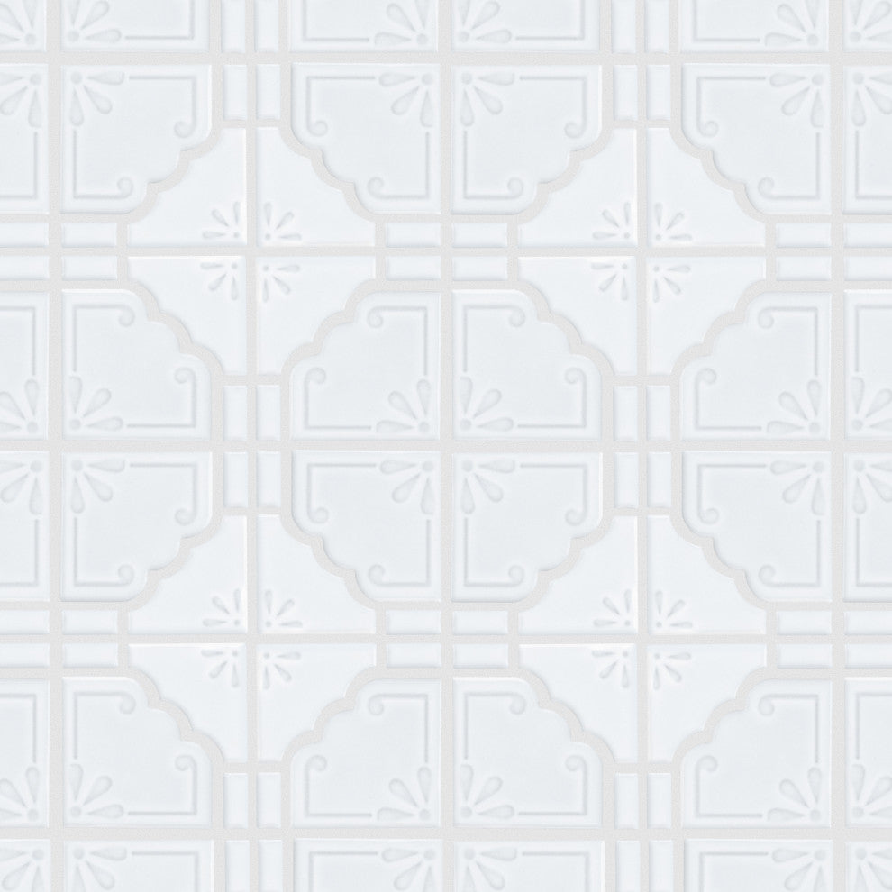 Hudson Moonbeam Porcelain Mosaic Floor and Wall Tile, Matte White