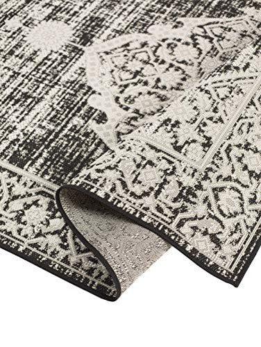 Outdoor Persian Accent Rug - Bacteria Resistant Rug, Black, 7'10"x10'
