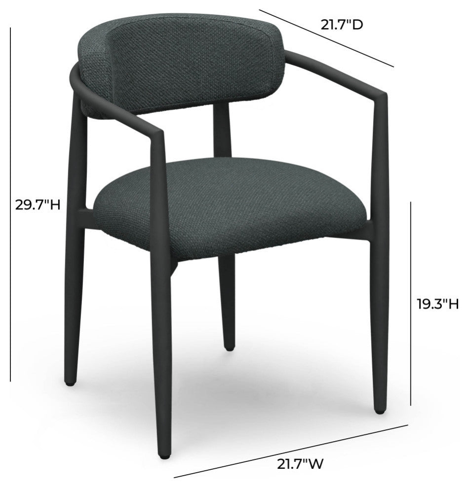 Annika Outdoor Dining Arm Chair, Black