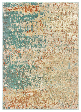 Oriental Weavers Carson Blue/ Orange Abstract Indoor Area Rug 7'10"X10'