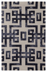 Weave & Wander Marengo Tufted Key Wool Rug, Black, 8'x11'