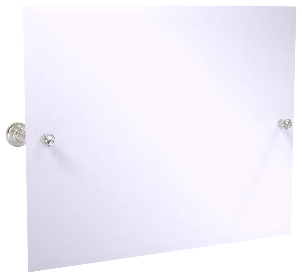 Carolina Crystal Landscape Tilt Mirror with Beveled Edge, Satin Nickel
