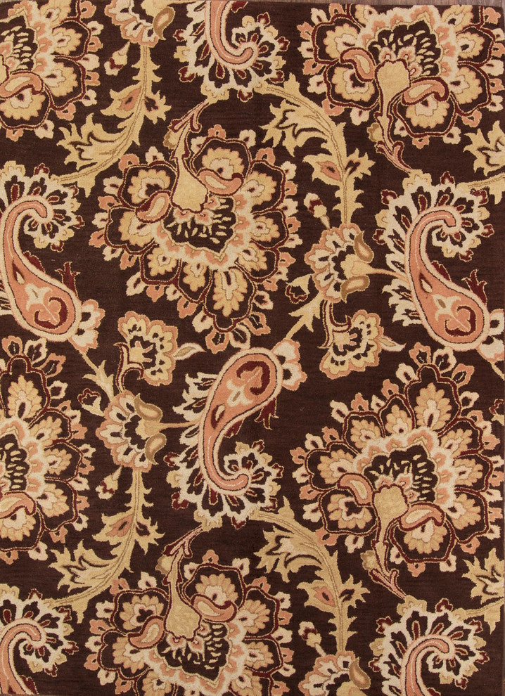 Agra All-Over Nature & Floral Hand-Tufted Oriental Area Rug, Brown, 11'0"x8'3"