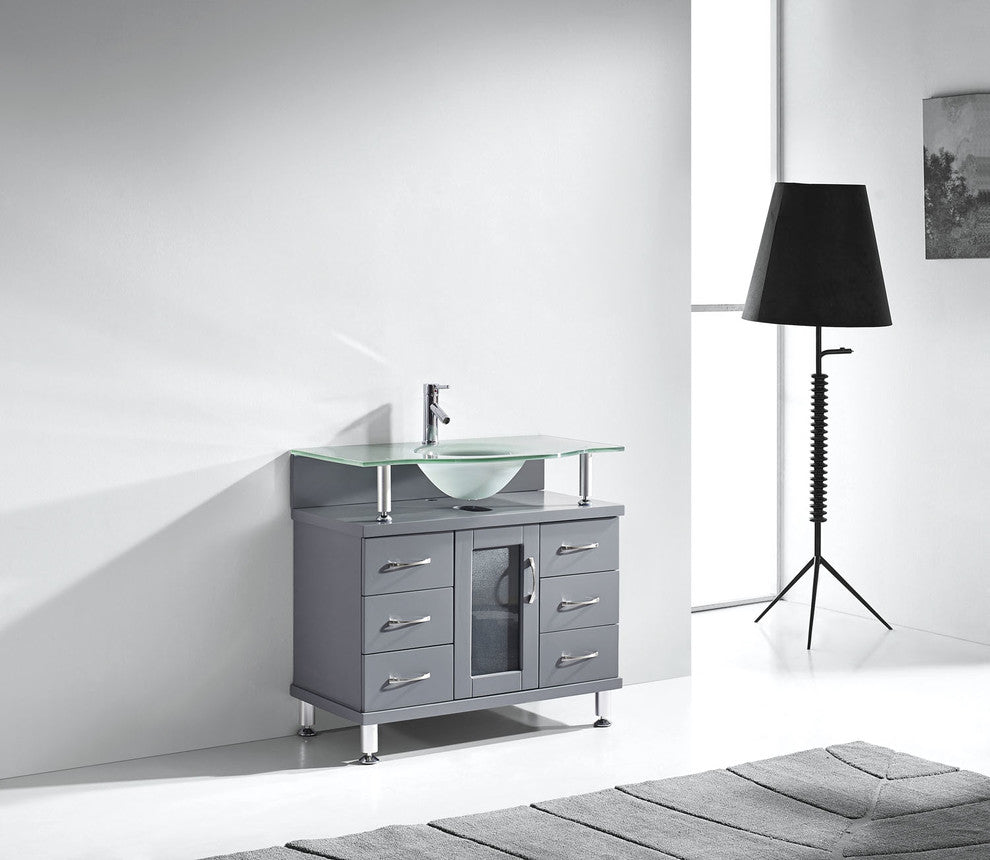 Virtu Vincente 36" Single Bathroom Vanity, Gray