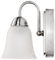 8W LED 1-Light Vanity, 3K, Brushed Nickel With Alabaster Glass